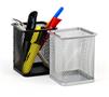 Pen holder, square, metal mesh, VICTORIA OFFICE, black